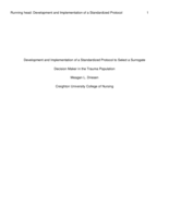 Development and Implementation of a Standardized Protocol to Select a Surrogate Decision Maker in the Trauma Population