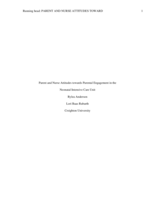 Parent and Nurse Attitudes Towards