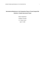 Normothermia Maintenance in the Perioperative Phase to Prevent Surgical Site Infections: A Quality Improvement Project
