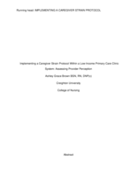 Implementing a Caregiver Strain Protocol Within a Low-Income Primary Care Clinic System: Assessing Provider Perception
