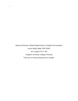 Advance Directives: Missed Opportunities for Inpatient Conversations