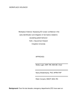 Workplace Violence: Assessing ED nurses’ confidence in the early identification and mitigation of risk factors related to escalating patient behavior