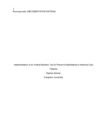 Implementation of an Enteral Nutrition Tool to Prevent Underfeeding in Intensive Care Patients