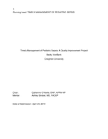 Timely Management of Pediatric Sepsis: A Quality Improvement Project