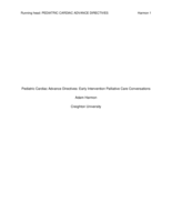 Pediatric Cardiac Advance Directives: Early Intervention Palliative Care Conversations
