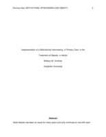 Implementation of a Motivational Interviewing, in Primary Care, in the Treatment of Obesity, in Adults