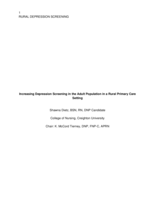 Increasing Depression Screening in the Adult Population in a Rural Primary Care Setting