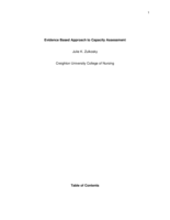 Evidence Based Approach to Capacity Assessment