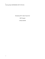 Decreasing VAP in an Adult Trauma Patient