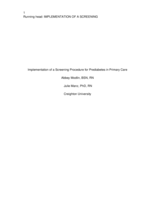 Implementation of a Screening Procedure for Prediabetes in Primary Care