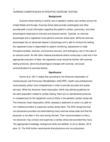 Nursing Competencies in Pediatric Exercise Testing