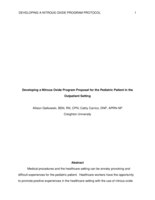 Developing a Nitrous Oxide Program Proposal for the Pediatric Patient in the Outpatient Setting