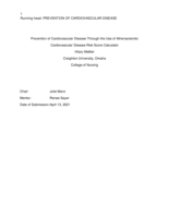 Prevention of Cardiovascular Disease Through the Use of Atherosclerotic Cardiovascular Disease Risk Score Calculator