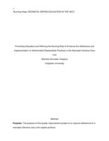 Promoting Education and Refining the Nursing Role to Enhance the Adherence and Implementation of Antimicrobial Stewardship Practices in the Neonatal Intensive Care Unit