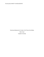 Screening Adolescents for Anxiety in the Primary Care Setting