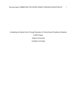 Combating the Opioid Crisis Through Education of Family Nurse Practitioner Students: A DNP Project