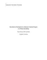 Recruitment of Participants for a Suboxone Treatment Program in a Primary Care Setting