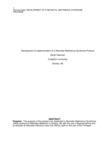 Development & Implementation of a Neonatal Abstinence Syndrome Protocol