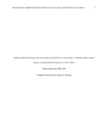 Implementing Food Insecurity Screenings and Self-Care Assessments: A Quality Improvement Project Among Diabetic Patients in a Free Clinic