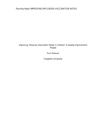 Improving Influenza Vaccination Rates in Children: A Quality Improvement Project