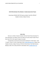 ASCVD Risk Estimator Plus Utilization: A Quality Improvement Project