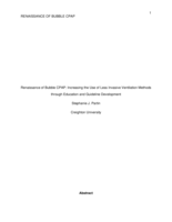 Renaissance of Bubble CPAP: Increasing the Use of Less Invasive Ventilation Methods through Education and Guideline Development
