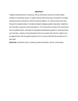 Increasing Colorectal Cancer Screening in African American Males