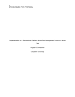 Implementation of a Standardized Pediatric Acute Pain Management Protocol in Acute Care
