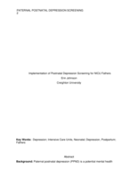 Implementation of Postnatal Depression Screening for NICU Fathers