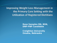 Improving Weight Loss Management in the Primary Care Setting with the Utilization of Registered Dietitians