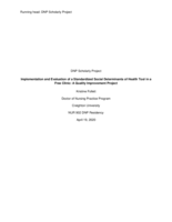 Implementation and Evaluation of a Standardized Social Determinants of Health Tool in a Free Clinic: A Quality Improvement Project