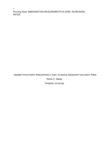 Updated Immunization Requirements in Iowa: Increasing Adolescent Vaccination Rates