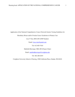 Application of the National Comprehensive Cancer Network Genetic Testing Guidelines for Hereditary Breast and/or Ovarian Cancer Syndrome in Primary Care