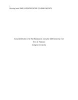 Early Identification of at-Risk Adolescents Using the S2BI Screening Tool