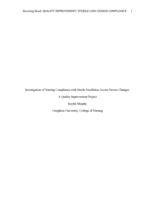 Investigation of Nursing Compliance with Sterile Needleless Access Device Changes: A Quality Improvement Project