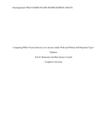PHQ-9 Scores in Low-Income Diabetic Adults