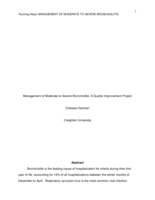 Management of Moderate to Severe Bronchioltis: A Quality Improvement Project