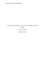 Impact of Screening in Assessing for the Presence of Depression in Adults with Diabetes