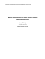 Medication administration errors in a pediatric emergency department: A quality improvement project