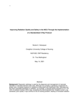Improving Radiation Quality and Safety in the NICU Through the Implementation of a Standardized X-Ray Protocol