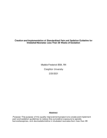 Creation and Implementation of Standardized Pain and Sedation Guidelines for Intubated Neonates Less Than 28 Weeks Gestation