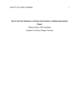 End of Life Care Planning in a Primary Care Practice: A Quality Improvement Project
