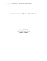 Factors Influencing Successful Transition of RNs into Pediatrics
