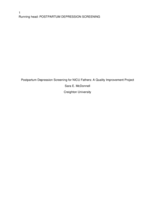 Implementing Paternal Postpartum Depression Screening in the Newborn Intensive Care Unit