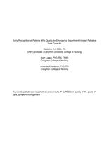 Early Recognition of Patients Who Qualify for Emergency Department-Initiated Palliative Care Consults