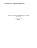 The 5As Model: Evaluation of Obesity Management in Primary Care