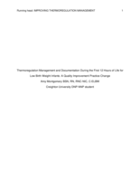 Thermoregulation Management and Documentation During the First 12 Hours of Life for Low Birth Weight Infants: A Quality Improvement Practice Change