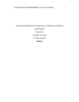 Guideline for Management of Chylothorax in Patients with Congenital Heart Disease