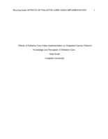 Effects of Palliative Care Video Implementation on Outpatient Cancer Patient’s Knowledge and Perception of Palliative Care