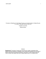 Promotion of Modeling for Safe Sleep Practices and Implementation of Safety Rounds in a Level IV Neonatal Intensive Care Unit